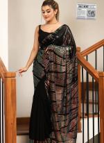 Georgette Black Party Wear Sequins Work Saree